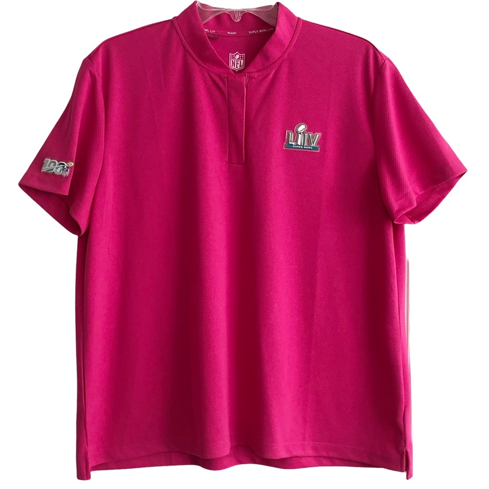 NFL Super Bowl 54 Hot Pink Aqua Dri-Fit Polo Shirt 2XL EPC